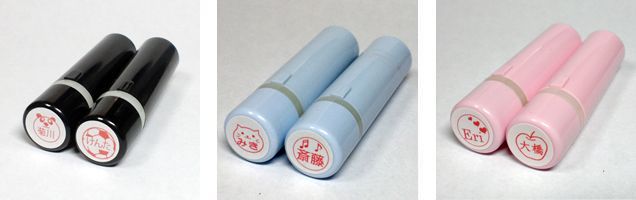 イラストスタンプ・ホルダー(ブラック・スカイブルー・ピンク)画像